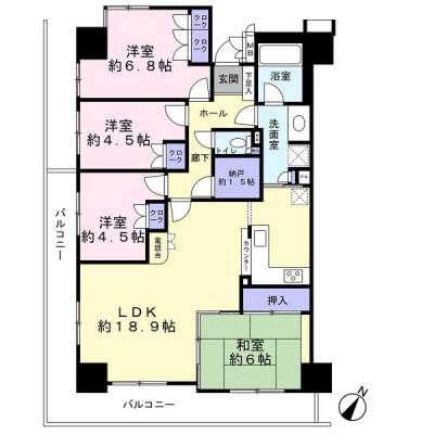 �Ԏ��} �t�@�~���[�w�ɂ��g���₷��4LDK
