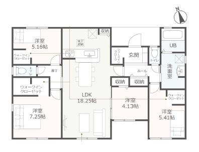 �Ԏ��} 4LDK�{�E�H�[�N�C���N���[�[�b�g�A�������ā�
���ԃX�y�[�X��3��I