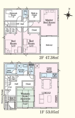 �Ԏ��} 4SLDK�A2�K���ā�
3���̃e�����[�N���[���t���I
�E�H�[�N�C���N���[�[�b�g���t���Ă��܂���