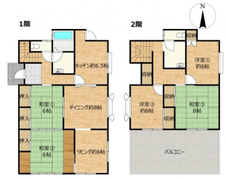 �Ԏ��} �I�[���d���A5LDK�A2�K���āA���ԃX�y�[�X4��I
�����̔�