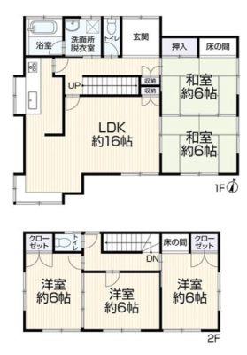 �Ԏ��} 5LDK�A2�K���āI
���t�H�[���ς݁B