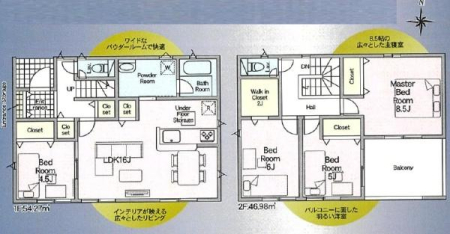 �Ԏ��} 4LDK�A2�K���ā�
2���̃E�H�[�N�C���N���[�[�b�g�t���I