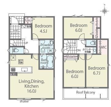 �Ԏ��} �a���̂���5LDK�A2�K���ā�
���ԃX�y�[�X3��I