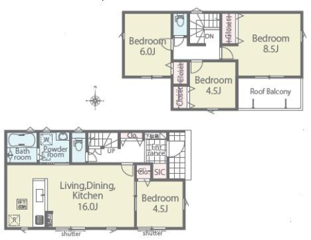 �Ԏ��} �k�������ɐ����{�݂������Ă���G���A��
�V���[�Y�C���N���[�[�b�g�t���S���t���[�����O�A4LDK�A2�K���āA���ԃX�y�[�X2��I
�����D�ǏZ��F��A�ȃG�l���\���x������I