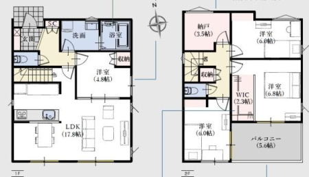 �Ԏ��} ���B�S���u���M�v�w�܂œk��13���I
4LDK�{�[�ˁA2�K����
�E�H�[�N�C���N���[�[�b�g2.3���t���A���ԃX�y�[�X3��I